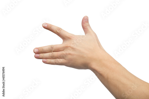 Photo: hand on a white background hand on a white background