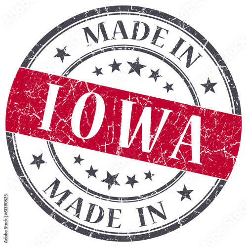 Illustration: made in Iowa red round grunge isolated stamp made in Iowa red round grunge isolated stamp