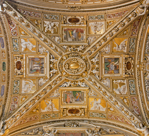 Photo: Bergamo - Ceiling of side nave from cathedral Bergamo - Ceiling of side nave from cathedral