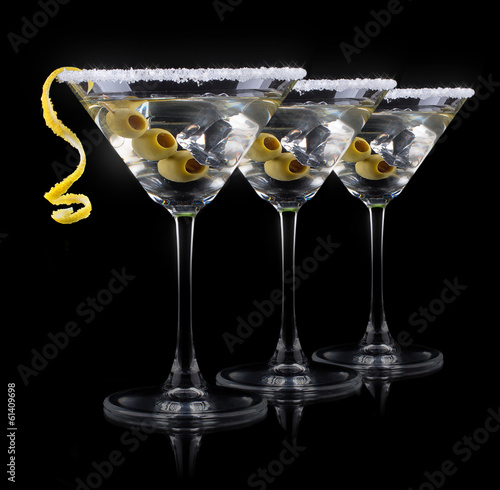 Photo: Cocktail martini on a black Cocktail martini on a black