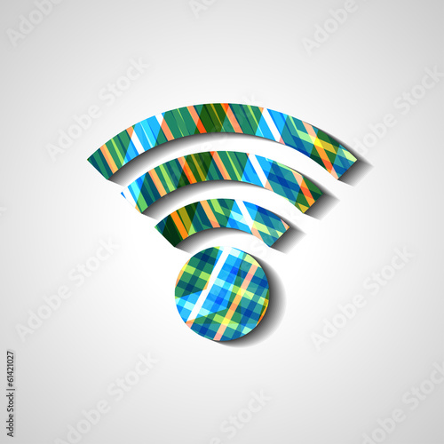 Vector: Wireless network symbol, abstract style illustration Wireless network symbol, abstract style illustration