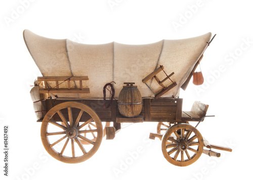Photo: Old Horse Carriage isolated on white Old Horse Carriage isolated on white