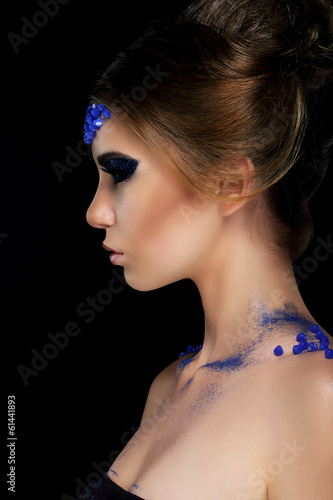 Photo: Vogue. Artistic Young Woman with Trendy Glamorous Makeup Vogue. Artistic Young Woman with Trendy Glamorous Makeup