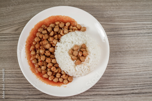 Photo: Chickpeas Served With Rice Chickpeas Served With Rice