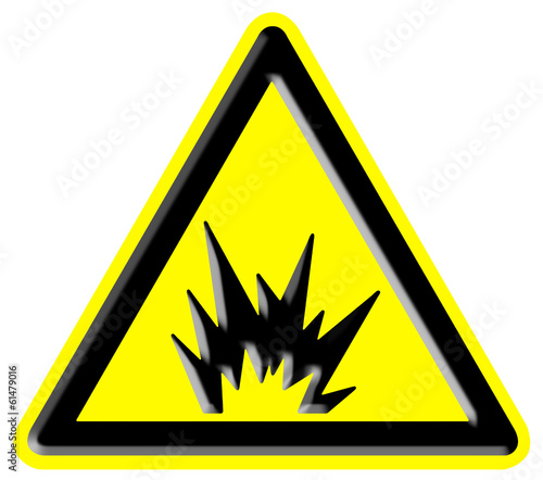 Illustration: Warning risk of explosion sign Warning risk of explosion sign