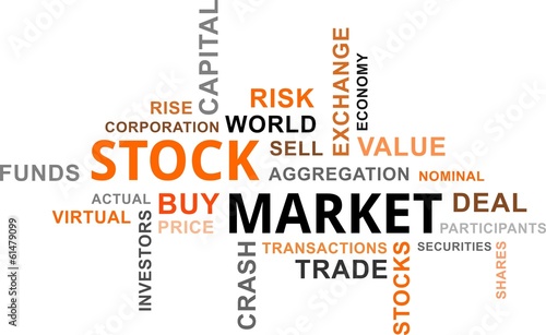 Vector: word cloud - stock market word cloud - stock market
