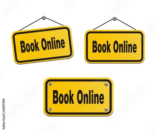 Vector: book online - yellow signs book online - yellow signs