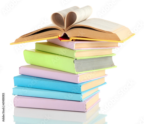 Photo: Stack of books isolated on white Stack of books isolated on white