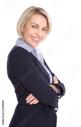 Photo: Senior Manager: ältere lachend Business Frau isoliert in Anzug Senior Manager: ältere lachend Business Frau isoliert in Anzug