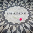 Imagine Sign in New York Central Park, John Lennon Memorial Imagine Sign in New York Central Park, John Lennon Memorial