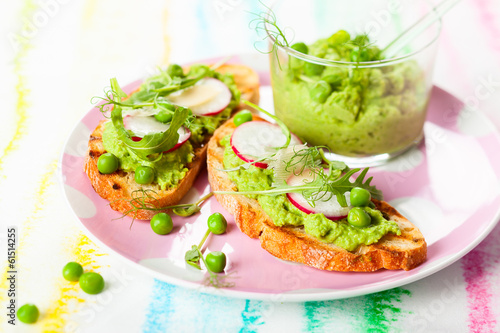 Photo: Crostini with sping vegetables Crostini with sping vegetables