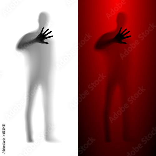 Vector: Man asking for help Man asking for help