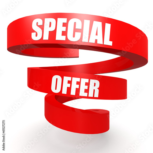 Illustration: Special offer red helix banner Special offer red helix banner