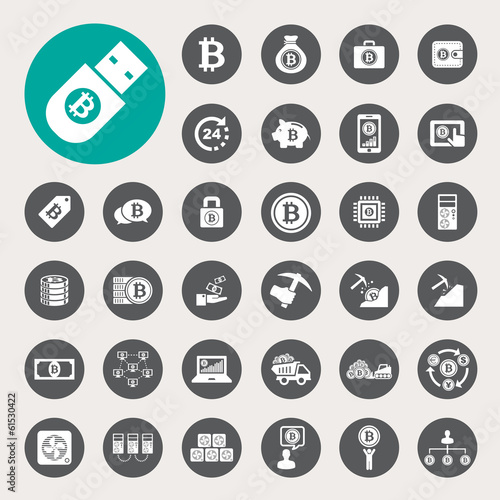Vector: Bitcoin icons set Bitcoin icons set