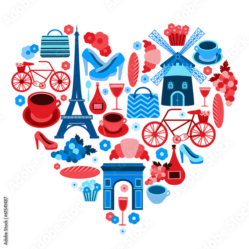 Fototapeta Love Paris heart symbol