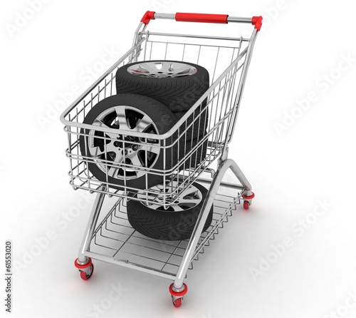 Illustration: Conception of purchase of repair parts for a car Conception of purchase of repair parts for a car