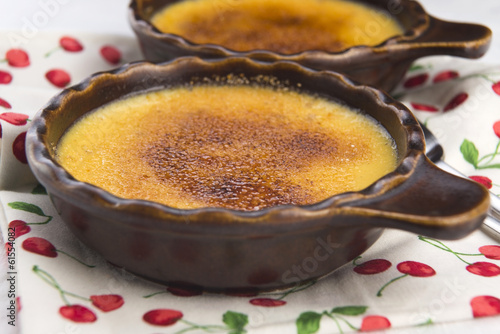 Photo: French dessert - cream brulee, burnt cream French dessert - cream brulee, burnt cream