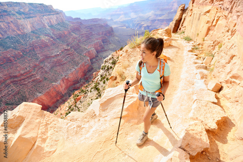 Photo: Hiker woman hiking in Grand Canyon Hiker woman hiking in Grand Canyon