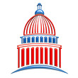 Capitol building icon red and blue Capitol building icon red and blue