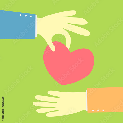 Vector: giving a heart giving a heart