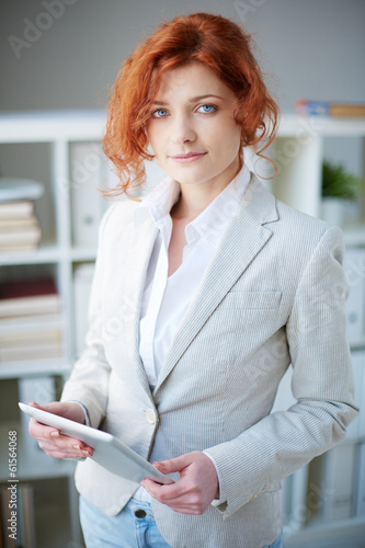 Photo: Woman with touchpad Woman with touchpad