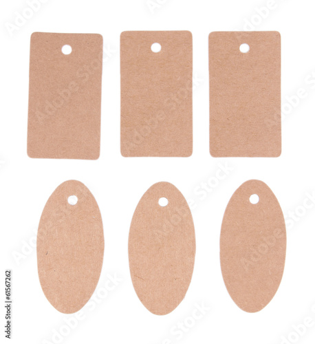 Photo: Set of tags isolated on white Set of tags isolated on white
