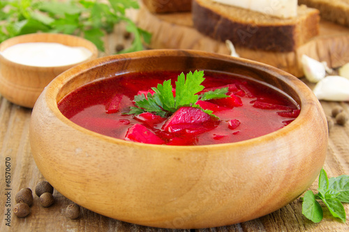 Photo: red soup "borsch" red soup "borsch"
