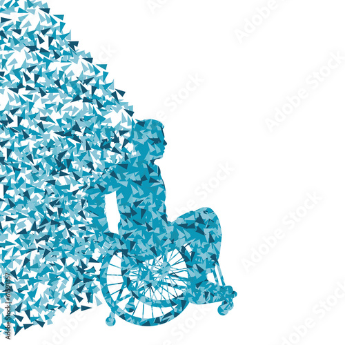 Vector: Man in wheelchair, disabled person vector abstract background co Man in wheelchair, disabled person vector abstract background co