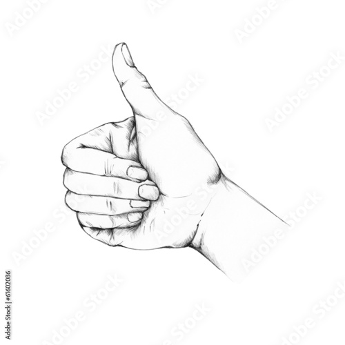 Illustration: Hand mit hochgestelltem Daumen Hand mit hochgestelltem Daumen