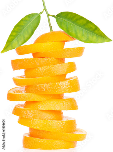 Photo: Stack of orange fruit slices Stack of orange fruit slices