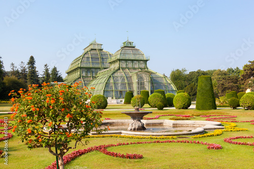 Photo: front side of palm house in Schonbrunn Garden in Vienna, Austria front side of palm house in Schonbrunn Garden in Vienna, Austria