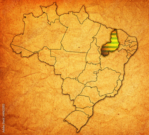 Illustration: piaui state on map of brazil piaui state on map of brazil