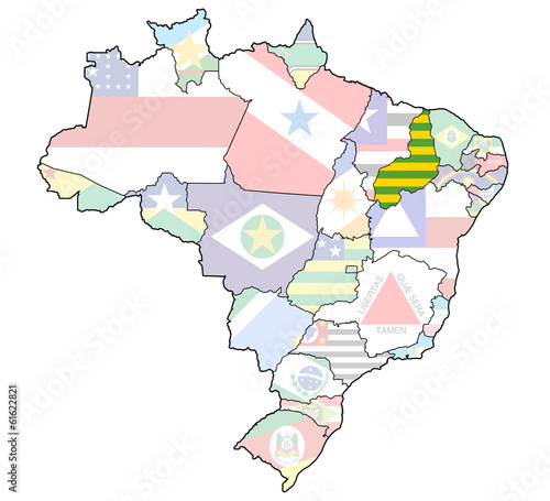 Illustration: piaui state on map of brazil piaui state on map of brazil