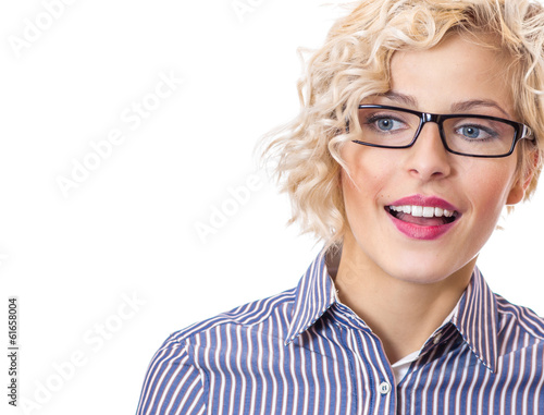 Photo: Girl with surprise looks, isolated on white Girl with surprise looks, isolated on white