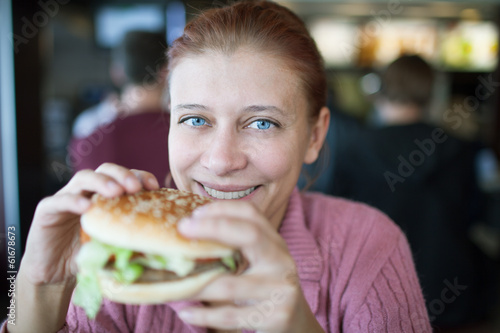 Photo: beauty woman in cafe beauty woman in cafe