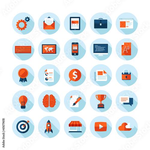 Vector: Set of flat icons for business, web design and marketing Set of flat icons for business, web design and marketing