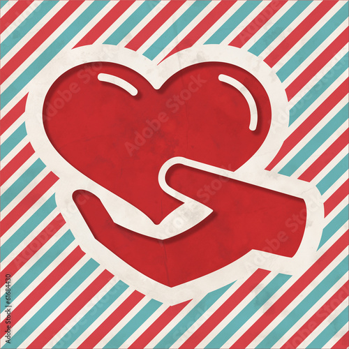 Illustration: Charity Concept on Striped Background. Charity Concept on Striped Background.