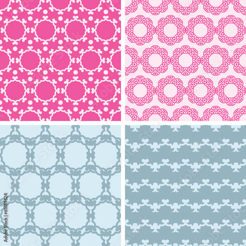 Vector: vector four abstract chain motives seamless patterns set in vector four abstract chain motives seamless patterns set in