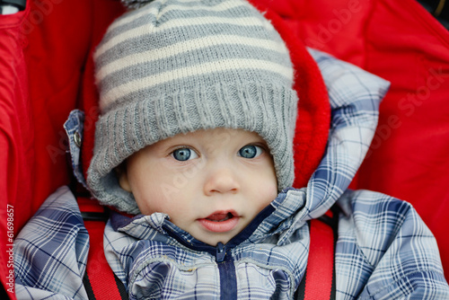 Photo: baby boy in the stroller baby boy in the stroller