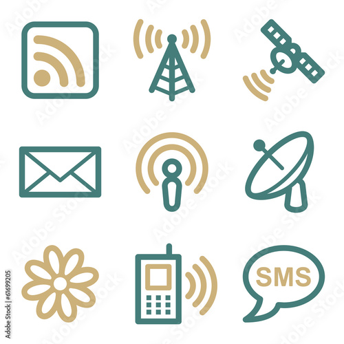 Vector: Communication web icons, two color series Communication web icons, two color series