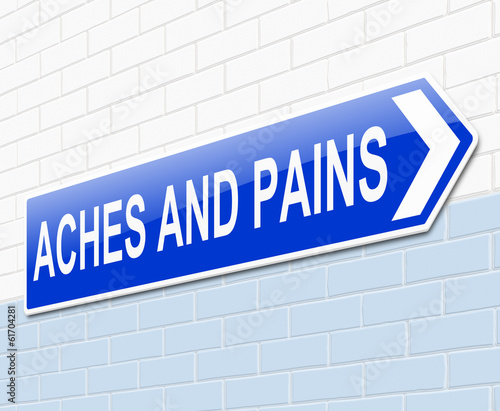 Illustration: Aches and pains concept. Aches and pains concept.