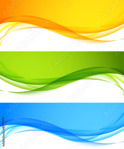 Vector: Set of wavy banners Set of wavy banners