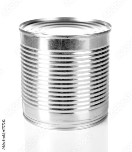Photo: Tin can isolated on white Tin can isolated on white