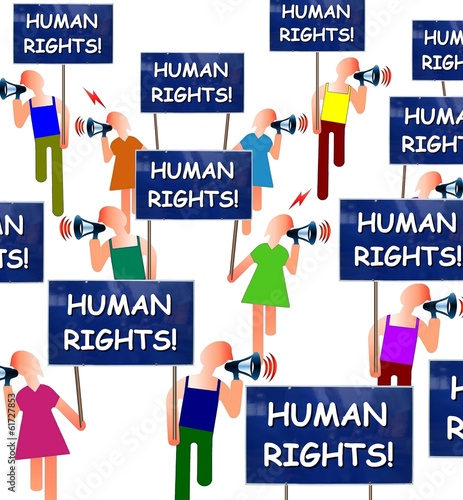 Illustration: Manif pour les droits de l'homme Manif pour les droits de l'homme