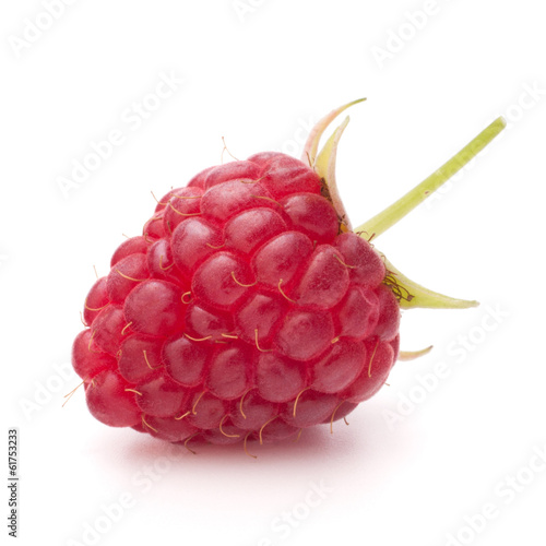 Photo: Sweet raspberry isolated on white background cutout Sweet raspberry isolated on white background cutout