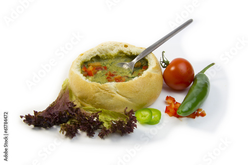 Photo: Soup in bread Soup in bread