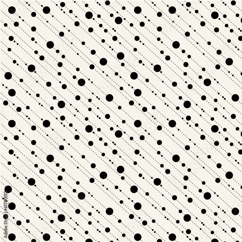 Vector: Diagonal dots and dashes seamless pattern in black Diagonal dots and dashes seamless pattern in black