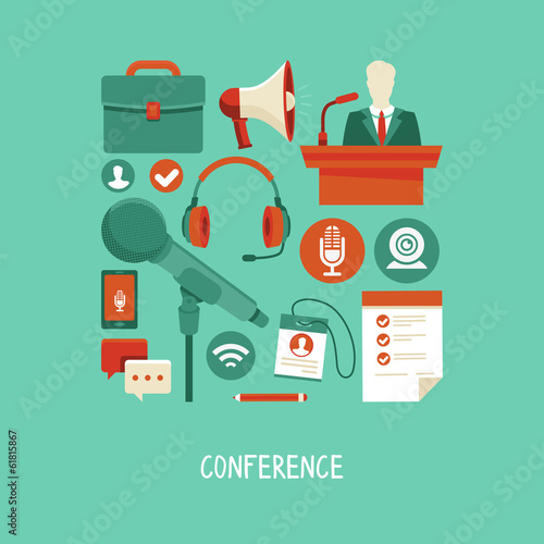 Vector: Vector business conference concept in flat style Vector business conference concept in flat style