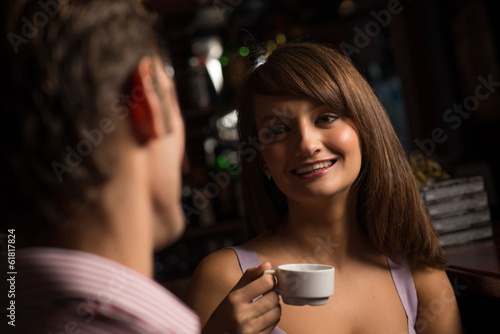 Photo: portrait of a nice woman at the bar portrait of a nice woman at the bar