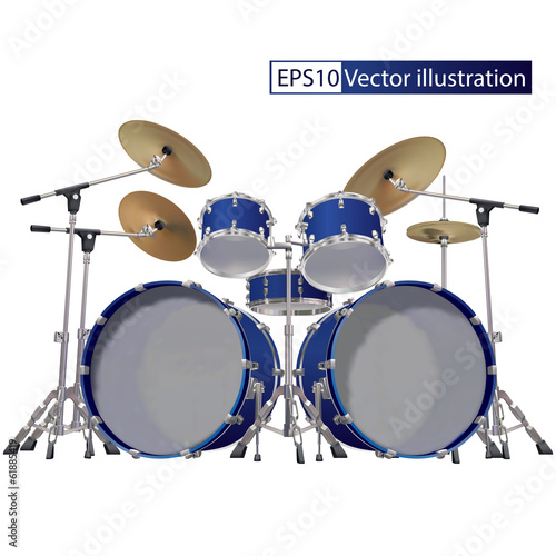 Vector: Drum Kit isolated on a white Drum Kit isolated on a white